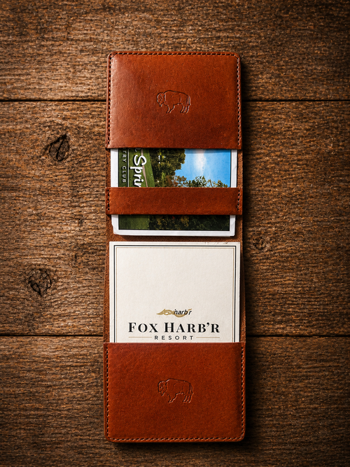 Bison & Hide Tour Edition Leather Scorecard & Yardage Book Holder – Vintage Tobacco Tan