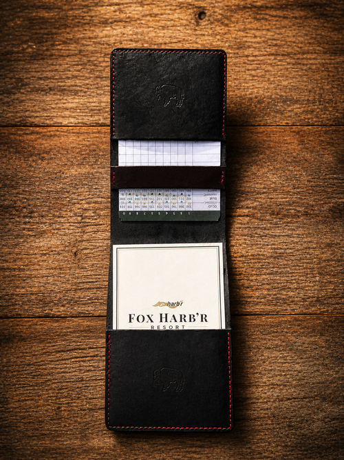 Bison & Hide Tour Edition Leather Scorecard & Yardage Book Holder – Midnight Black